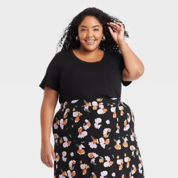T-shirt Femme Manches Courtes Col Rond Dentelle - Taille 1X - Marque Ava & Viv